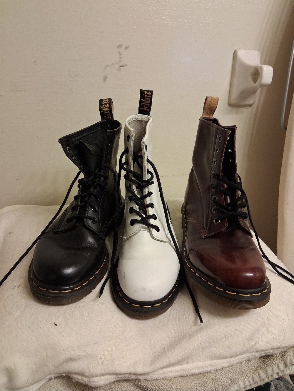 3 Womens Dr Martens Boots - Black White Cherry Red all Size 7 Cheap For $120